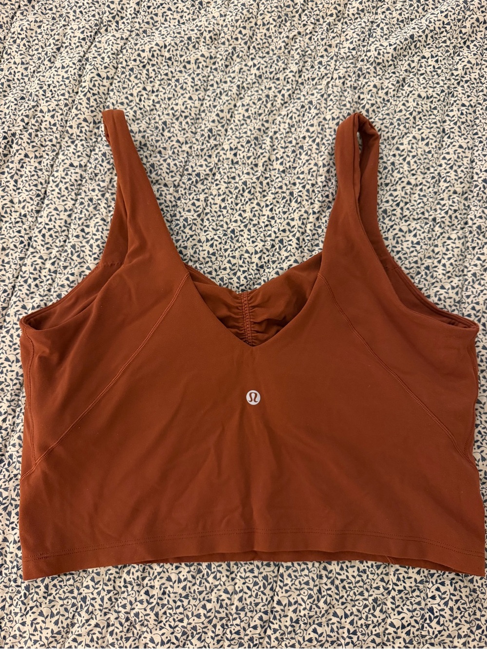 Lululemon Ruched Front Crop Tank Top - Rust - Picture 2 of 2
